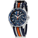 Tag Heuer Formula 1 Chronograph 43mm Dial Biru Jam Tangan NATO Strap untuk Pria - CAZ1014.FC8196