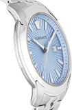 Versace V-Urban Light Blue Dial Silver Steel Strap Watch for Men - VELQ00419