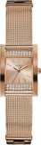 Guess Nouveau Diamonds Rose Gold Dial Rose Gold Mesh Bracelet Watch for Women - W0127L3