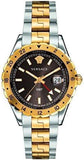 Versace Hellenyium Quartz Brown Dial Two Tone Steel Strap Watch For Men - V11040015 