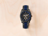 Fossil Machine Chronograph Black Dial Two Tone Steel Strap Watch for Men - FS5164