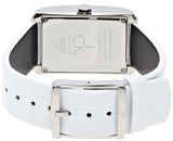 Calvin Klein Window White Dial White Leather Strap Watch for Women - K2M23120