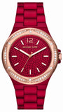 Michael Kors Lennox Analog Crystals Red Dial Red Steel Strap Watch for Women - MK7455