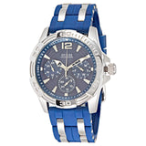 Guess Oasis Multifunction Blue Dial Two Tone Steel Strap Watch for Men- W0366G2