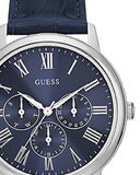 Guess Wafer Chronograph Quartz Blue Dial Blue Leather Strap Watch For Men - W0496G3
