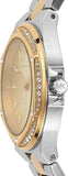 Michael Kors Lennox Three-Hand Gold Dial Two Tone Steel Strap Watch For Women  - MK6988