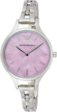 Emporio Armani Aurora Mother Of Pearl Purple Dial Silver Steel Strap Watch For Women - AR11122