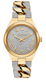 Michael Kors Lennox Pavé Crystals Silver Dial Two Tone Steel Strap Watch for Women - MK7487