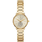 Michael Kors Portia Quartz Gold Dial Gold Steel Strap Watch For Women - MK3838