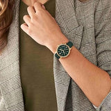 Fossil Neutra Chronograph Green Dial Green Leather Strap Watch for Women - ES5239