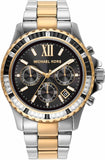 Michael Kors Everest Chronograph Black Dial Two Tone Steel Strap Watch For Women - MK7209