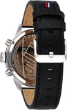 Tommy Hilfiger Trent Chronograph Quartz Black Dial Black Leather Strap Watch For Men - 1791810