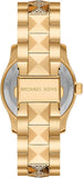 Michael Kors Runway Three Hand Brown Dial Two Tone Steel Strap Watch For Women - MK7389