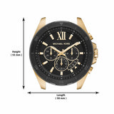 Michael Kors Brecken Chronograph Black Dial Gold Steel Strap Watch For Men - MK8848