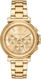 Michael Kors Maren Chronograph Gold Dial Gold Steel Strap Watch for Women - MK7493