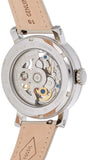 Fossil Boyfriend Automatic Skeleton Silver Dial White Leather Strap Watch for Women - ME3069