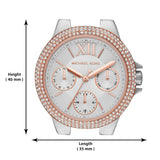 Michael Kors Camille Multifunction White Dial Two Tone Steel Strap Watch For Women - MK6846