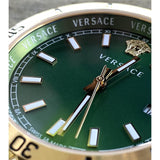 Versace Hellenyium Quartz Green Dial Two Tone Steel Strap Watch For Men - VE3A00720