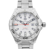 Tag Heuer Aquaracer Calibre 5 Jam Tangan Tali Baja Perak Dial Putih Otomatis untuk Pria - WAY2013.BA0927