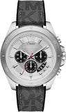 Michael Kors Brecken Chronograph Silver Dial Grey Leather Strap Watch For Men - MK8922