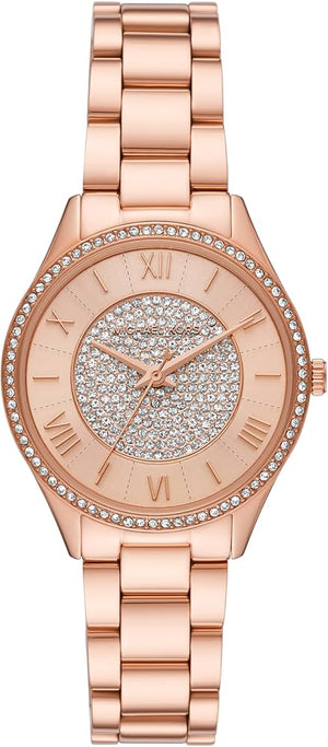 Michael Kors Lauryn Three-Hand Crystals Rose Gold Dial Rose Gold Steel Strap Watch for Women - MK4736