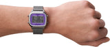 Fossil Retro Digital Purple Dial Grey Mesh Strap Watch for Men - FS5888