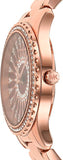 Michael Kors Layton Three Hand Red Dial Rose Gold Steel Strap Watch For Women - MK6893