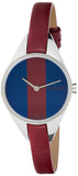 Calvin Klein Rebel Blue Maroon Dial Maroon Leather Strap Watch for Women - K8P231UN