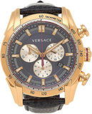 Versace V-Ray Blue Chronograph Blue Dial Blue Leather Strap Watch for Men - VDB030014