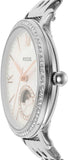 Fossil Jacqueline Multifunction Moonphase White Dial Silver Steel Strap Watch for Women - ES5164