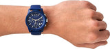 Armani Exchange Outerbanks Chronograph Blue Dial Blue Silicone Strap Watch For Men - AX1327