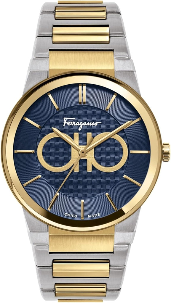 Reloj Salvatore Ferragamo con pulsera de zafiro y esfera azul y