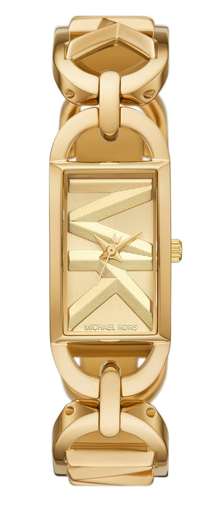 Michael Kors Empire Three Hand Gold Dial Gold Steel Strap Watch For Women - MK7406