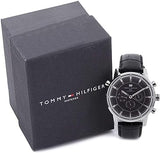 Tommy Hilfiger Harrison Chronograph Black Dial Black Leather Strap Watch for Men - 1790875