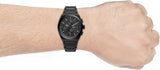 Fossil Everett Chronograph Black Dial Black Steel Strap Watch for Men - FS5797