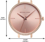 Michael Kors Charley Three-Hand Analog Rose Gold Dial Rose Gold Steel Strap Watch for Women - MK4400