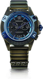 Versace icon Active Chronograph Black Dial Black Silicone Strap Watch For Men - VEZ700622