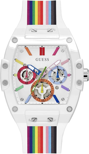 Guess Phoenix Analog White Dial White Silicone Strap Watch for Men - GW0720G1