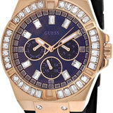 Guess Venus Diamonds Black Dial Black Rubber Strap Watch for Women - GW0118L2