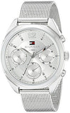 Tommy Hilfiger Mia Silver Dial Silver Mesh Bracelet Watch for Men - 1781628