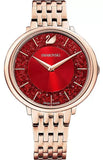 Swarovski Crystalline Chic Red Dial Rose Gold Steel Strap Watch for Women - 5547608