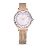 Swarovski Octea Nova Silver Dial Rose Gold Mesh Strap Watch for Women - 5650011