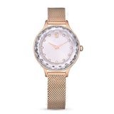 Swarovski Octea Nova Silver Dial Rose Gold Mesh Strap Watch for Women - 5650011