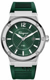 Salvatore Ferragamo F-80 Green Dial Green Rubber Strap Watch for Men - SFHY02722