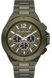 Michael Kors Lennox Chronograph Green Dial Green Steel Strap Watch For Men - MK9103