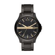 Armani Exchange Hampton Chronograph Black Dial Black Steel Strap Watch For Men - AX2413