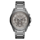 Armani Exchange Drexler Chronograph Grey Dial Grey Steel Strap Watch For Men - AX2603