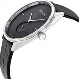 Calvin Klein Accent Black Dial Black Leather Strap Watch for Men - K2Y211C3