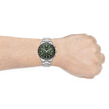 Michael Kors Layton Chronograph Green Dial Silver Steel Strap Watch For Men - MK8912