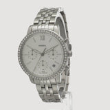 Fossil Neutra Chronograph Silver Dial Silver Steel Strap Watch for Women - ES5217